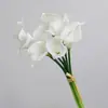 Pu Flor de Cala Artificial Ramo de Flores Artificiales Flores Falsas para Decoración de Sala de Estar Interior Dormitorio Oficina Escritorio Mesa de Café Flores Artificiales