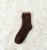 Nuevos Calcetines Gruesos de Coral para Otoño e Invierno Transfronterizos para Mujer con Bordado de Sonrisa, Calcetines para Dormir, Calcetines de Luna, Calcetines de Felpa para Casa