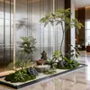 Decoração de Planta Artificial Durável de Alta Simulação Planta Verde Simulação Ornamentos de Planta Verde Cacto Cenário de Exibição de Janela Decoração