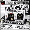 Fofo Kit de Material Escolar Gato Preto para o Início da Temporada Escolar, Conjunto Caixa de Presente de Material Escolar de Recompensa para Aluno do Ensino Fundamental, Presente de Aniversário Infantil