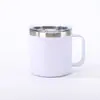 Copo com Alça Novo Modelo Transfronteiriço 12oz Aço Inoxidável 304 com Tampa Isolado a Vácuo para Escritório, Carro e Uso Portátil para Crianças