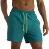Calções de praia masculinos, calções de verão, calções de banho para spa, calções de natação, calções de quatro peças, dupla camada, tamanho grande, calças desportivas casuais impermeáveis.