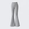 Roupa Feminina de Seda Laranja # Calças Casuais Flare Estilo Americano Spicy Girl Primavera Ajuste Slim Versátil Comprimento Total Micro-Flare Calças de Moletom Esportivas