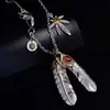 Anjo banhado a prata desejo também ângulo conjunto de corrente de ângulo corrente vintage pena desgastada colar longo corrente de suéter masculino venda quente transfronteiriça