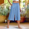 Pantalones Casuales Holgados de Pierna Ancha de Verano 2025 de Nueva Colección Moda Femenina Europea y Americana Pantalones Cortos Plisados con Cintura Elástica y Bolsillos
