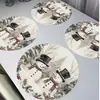 Amazon Temu Jogos Americanos Redondos de Linho Estampados com Bordas Onduladas Podem Ser Personalizados Jogos Americanos de Natal