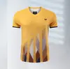 Nuevos uniformes de bádminton, uniformes de competición de equipo provincial, uniformes de entrenamiento de manga corta YY que absorben la humedad y se secan rápidamente para estudiantes de primaria y secundaria