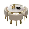 Conjunto Simples de Mesa e Cadeiras para Negociação e Recepção de Escritório de Vendas, Mesa Redonda Pequena, Mesa e Cadeiras para Cafeteria e Loja de Chá com Leite, Mesa de Jantar para Apartamento Pequeno