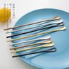 OUDING Barra agitadora estilo japonés 304 acero inoxidable mango largo cuchara para café cuchara para leche en polvo cuchara para miel espejo mate INS