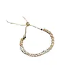 Pulsera de zirconita geométrica europea y americana con costuras de alta gama, simple, de cordón ajustable, nicho, exquisita, nueva joyería al por mayor