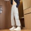 Pantalones Cargo Morados para Hombre 2025 Primavera Nuevo Estilo Americano Retro Marca de Moda Sueltos Rectos Casuales Punto Venta al por Mayor