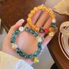 Templo mismo estilo recuerdo turístico pulsera de esmalte color gris fragante colección pulsera de bestia dorada estilo étnico retro artístico para mujeres