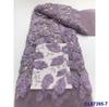 Vestido Europeo y Americano Plisado Flor 3D Lentejuelas Encaje de Malla Tela Encaje de Lentejuelas Nupcial