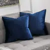 Directo de fábrica terciopelo simple color sólido almohada funda de almohada almohada de cama cojín de borde para sofá dormitorio
