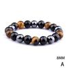 Pulsera de Piedra Bilis Negra de 6/8/10 mm Pulsera Energía Fitness para Hombre Antifatiga Pulsera Pulsera de Ojo de Tigre Amarillo