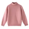 Suéter de Cashmere Infantil Novo Outono e Inverno Tricô Fino Quente Cor Lisa Unissex Infantil Versátil Camada Base