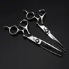 Tijeras de Peluquería He-02 de 6.0 pulgadas con Acabado Brillante, Tijeras para Cortar el Cabello, Tijeras Planas, Tijeras para Flequillos, Tijeras Entresacadoras, Cuchillas Entresacadoras
