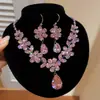 ¡Elegante y exquisito! Collar con colgante de flor de circón y gota de agua, cadena para la clavícula estilo corte francés, joyería de diseño nicho