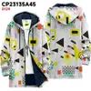 2025 Cardigan Casual con Cremallera y Capucha para Hombre con Patrón Multicolor de Algodón Chaqueta con Forro Gris DIY