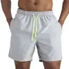 Calções de praia masculinos, calções de verão, calções de banho para spa, calções de natação, calções de quatro peças, dupla camada, tamanho grande, calças desportivas casuais impermeáveis.