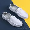 Zapatos de Enfermera sin Cordones de Cuero Genuino para Hombre Casual Blancos Transpirables Doctor Suela Suave Antideslizantes Hospital Blancos Zapatos Gorro