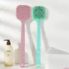 Cepillo de baño de mango largo transfronterizo, cepillo cuadrado de silicona de doble cara para ducha, exfoliante para la espalda, no necesita pedir ayuda, herramienta de baño al por mayor