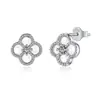 Pendientes de Trébol de Cuatro Hojas Multicolor, Pendientes Pequeños de Plata Pura para Mujer, Exquisitos Diarios de Nácar Natural, Ágata Roja, Turquesa Verde