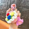 Llavero de Hilo Tejido con Rosas, Exquisito y Lindo Accesorio para Bolso, Pequeño Regalo para Parejas, Al Por Mayor