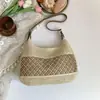 Bolso de Gran Capacidad para Mujer, Nuevo Bolso de Hombro de Paja Tejido a Mano de Tendencia Primavera y Verano para Vacaciones en la Playa, Bolso Cruzado
