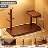 Novo porta-chaves de entrada estilo chinês, organizador de mesa para itens pequenos, bandeja de armazenamento para óculos, prateleira com gancho de madeira maciça