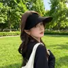 Sombrero de Sol Nuevo Estilo 2026 para Mujer, Protección Solar y Protección UV, Sombrero Hueco de Goma Negro Terciopelo de Verano, Ala Ancha, Sombrero sin Costuras