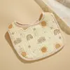 Babero de Gasa de Seis Capas con Forma de Pétalo para Bebé Algodón Puro Clase A Toalla para Babas Babero para Recién Nacido Unisex Estilo Delgado Primavera y Verano