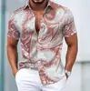 Site independente transfronteiriço mais vendido camisa havaiana de manga curta para férias masculinas com design de estampa 3D