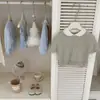 Conjunto de Primavera y Verano para Niñas 2026 Nuevo Elegante de Moda Tejido de Manga Corta Vestido Tipo Pastel Conjunto de Dos Piezas para Bebés