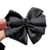 Pinza de Clip Elegante de Cabeza Baja para Bola 2025 Nuevo Elegante Pinza para el Cabello de Lazo con Pedrería Tocado de Pinza de Satén para Mujer