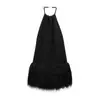 ZA atacado de roupas femininas transfronteiriças estilo europeu e americano costura de pele artificial vestido sexy de alça 3692959