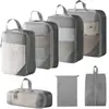 Set de 10 Bolsas de Almacenamiento de Viaje de Compresión Cuidadosamente Seleccionadas, Bolsa de Almacenamiento de Malla con Cordón para Empacar por Separado, Bolsa Organizadora para Equipaje, Maquillaje y Artículos de Tocador