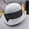 Gorro de Copa de Lana para Mujer en Otoño e Invierno Sombrero de Fieltro de Terciopelo Retro Francés Estilo Dama Sombrero de Lujo Elegante Accesible