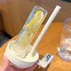 Taza de Agua Ins Valor de Color Alto Taza de Té Vaso de Plástico para Niñas Salir Portátil Resistente a Altas Temperaturas Vaso con Gotero para Estudiantes