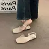 Mocasines cerrados de tejido hueco transpirable estilo francés Chuyuji para mujer, nuevos zapatos Mary Jane de verano para uso en exteriores