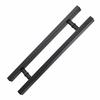 Tubo Cuadrado Grande Mate Negro Personalizado Puerta de Cristal Manija de Acero Inoxidable Ktv Hotel Puerta Manija Negra