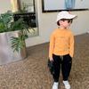 [Oferta de liquidación] Camiseta de respaldo con cuello semi-alto de terciopelo Add Houde para niños y niñas, camiseta cálida para bebé