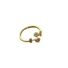 Anel de Flor Rosa Dourada Feminino Nicho Luxo Leve Flor com Cravação de Diamantes Anel de Dedo Moda Fresco Empilhável Anel Aberto