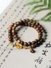 Qinan Aquilaria Pulsera de 108 Cuentas Cuenta Grande Pintada Cera Jade Hombre y Mujer Pareja 6mm Pulsera Multivuelta de Mano