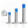 Tornillos de Acero Inoxidable 304 de Cabeza Plana Fina con Cabezal Hexagonal cm Anti-Aflojantes con Recubrimiento Adhesivo M2-M12