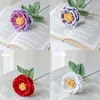 Nueva Flor de Peonía Tejida a Mano Flor de Lana Nuevo Producto Terminado de Simulación Boda Cumpleaños Decoración del Hogar Venta al por Mayor Transfronteriza