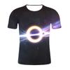 Amazon comercio exterior nueva pareja con camiseta de talla grande agujero negro impresión digital cuello redondo camiseta de hombre para mapa se puede configurar