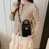 Bolsa Transversal Pequena Amazon Fashion Transfronteiriça Corrente Presbiópica Couro Genuíno Bolsa para Celular Bolsa Feminina Bolsa Feminina Leve Versátil