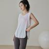 Regata Esportiva Solta Feminina Cobertura do Quadril Emagrecedora Top de Yoga Camiseta de Verão Leve Treino Fitness Sem Mangas Blusa