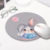Mouse pad redondo de borracha de tamanho pequeno desenho animado fofo personalidade criativa atacado mouse pad mouse pad de borracha